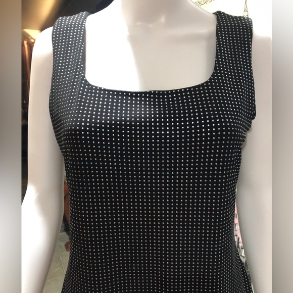 Elegant Black Embossed Lined Dot Women's Top by Melanie Lyne - Picture 2 of 6